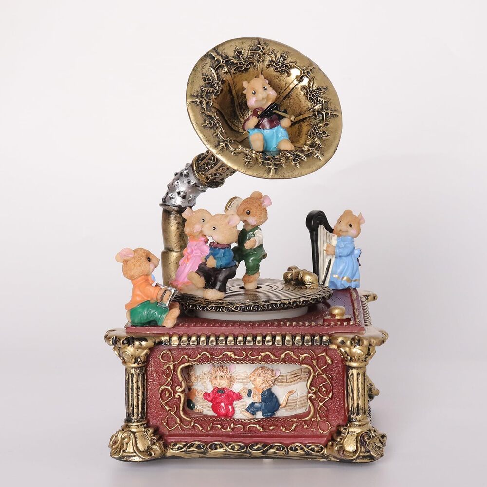 6354 Sewing Machine Music Box Cute Cat Element with Two Rotating Fittings